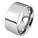 Fashion Month Men Women 10mm Wide Stainless Steel Ring Silver Rose 18k Gold Big Cool Band Polished Flat Top Comfort Fit