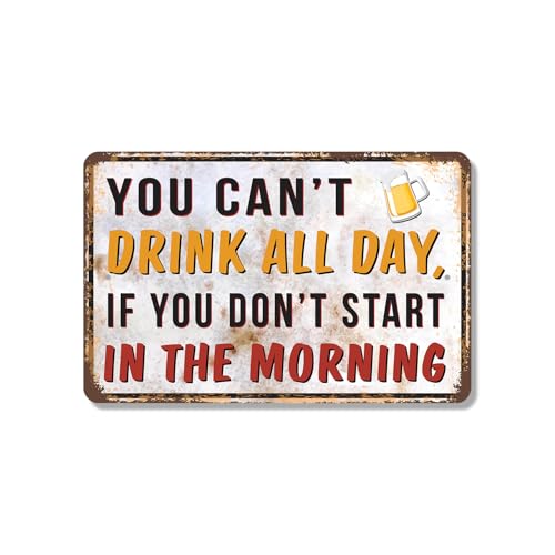 You Can’t Drink All Day If You Don’t Start In The Morning Vintage Style (2 Pack…