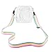 Wolven Crystal Camera Case with Adjustable Rainbow Shoulder Strap Belt Compatible with Fujifilm Mini 7S / Polaroid PIC-300 Camera, Transparent