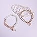 RareLove Bohemian White Beaded Bracelet Stretch Wrap Bangle With Charms Shells Round Layered