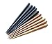 Set of 10 Wooden Hair Sticks, Six Inches Long, Mixed Colors 5 Black / 5 Brown