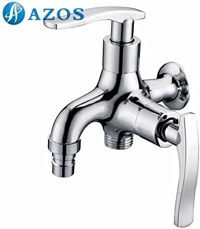 AZOS Washing Machine Bibcock Single Cold Chrome Brass Wall Tap Garden Water Tap Basin Faucet PJXY031