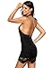 MakeMeChic Women's Sexy Halter Backless Lace Dress Cocktail Party Bodycon Dress