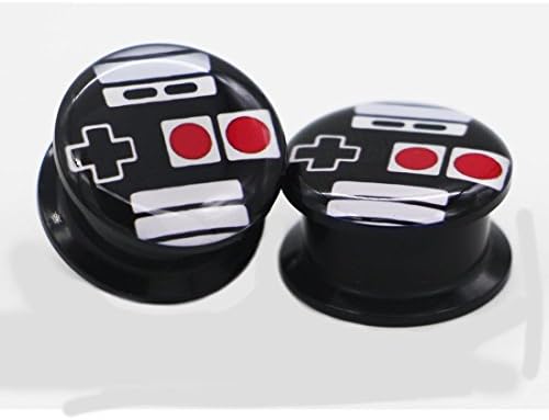 Yunsion Acrylic Screw Fit Ear Plug Gauges Game Console Flesh Tunnel Ear Expander 1 Pair