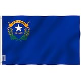 Anley Fly Breeze 3x5 Foot Nevada State Flag - Vivid Color and UV Fade Resistant - Canvas Header and Double Stitched - Nevada NV Flags Polyester with Brass Grommets 3 X 5 Ft
