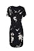 OMONSIM New Ladies Acid Wash Raw Power Printed Top Lace up Choker Neck T-Shirt Dress Women Dress (2, Medium)