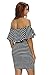 Chase Secret Womens Summer Striped Off The Shoulder Ruffle Party Dresses Medium Black