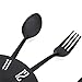 Timelike Kitchen Wall Clock, 3D Removable Modern Creative Cutlery Kitchen Spoon Fork Wall Clock Mirror Wall Decal Wall Sticker Room Home Decoration (Black)