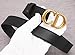 Menalisa Women's Deluxe CD Buckle Design Fashion Italian Imported Leather Belt (Black, 105cm/41.3inch(34-36))