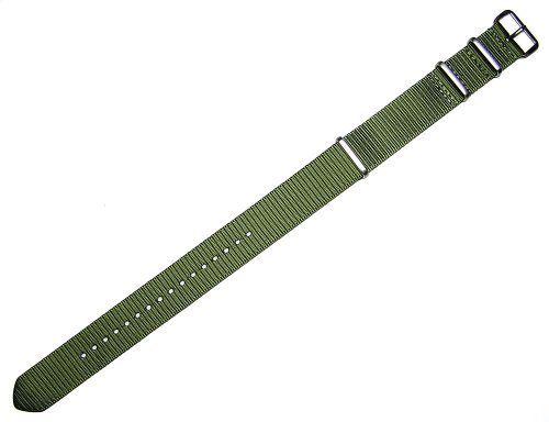 18mm NATO MOD G10 Olive Drab Green Nylon Military Watch Band Strap