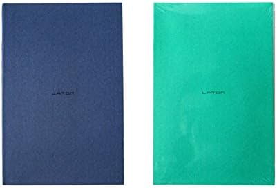 2 Pack MIX - Laton Classic Notebook, Ruled, Blue &amp; Green, Soft Cover with Protective Sleeve (8.25 x 5)