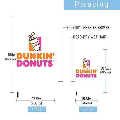 RGFDF-55x275In-Oversize-Quick-Dry-Towel-Set-2-Pack-Dun-Kin-Do-Nut-Super-Absorbent-Lightweight-Portable-Bath-Towel-for-CampingSportsTravelFitness