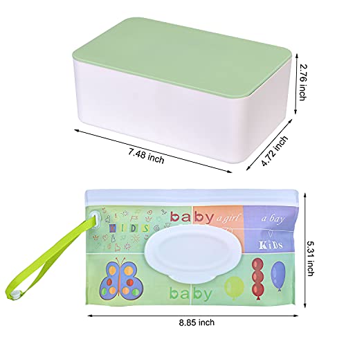 Umtiti Diaper Wipes Dispenser with Lid and Baby Wipes Dispenser Pouch