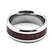 Will Queen Titanium Ring Inlaid with Wood, 8mm Wide Comfort Fit Wedding Ring Engagement Ring Anniversary Ring Promise Ring