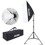 RALENO Softbox 20''x28'' Photography Lighting Professional Photo Studio Equipment with 85W E27 Socket 5500K Video Light Bulb for Filming Portraits Shoot