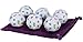 Alphabet Jumbo Dice, 30-Sided, Set of 6 Identical Dice, Purple Velveteen Drawstring Storage Pouch, Bundled Items