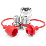 3/8" NPT Thread ISO7241-B Hydraulic Quick Connect Coupler Set with Dust Caps