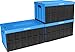 CleverMade Collapsible Storage Bin (With Lid), Neptune Blue, 3PK - 62L (16 Gal) Folding Plastic Stackable Utility Crates, Holds 100lbs Per Bin - Solid Wall CleverCrate for Organizing, Storage, Moving