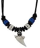 Real Shark Tooth Necklace - Handmade Necklace - Surfer Necklace - Unisex - Blue Color