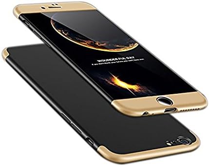 ZJZKJ iPhone 7 Case,Hayder Shockproof Thin Hard Case Cover for iPhon 7 4.7 inch (Gold+Black+Gold)