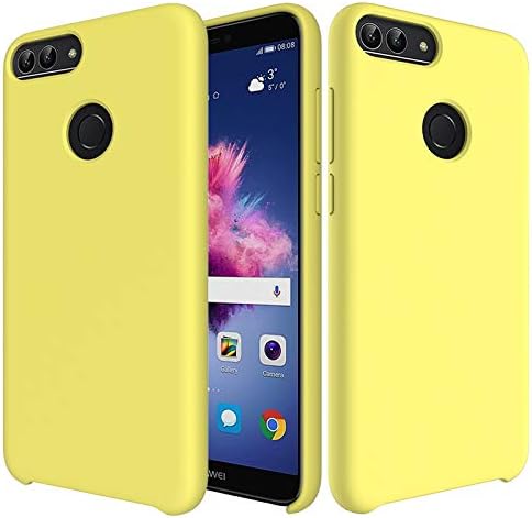 CONGCASE Phone Cases Cover, New Premium Liquid Silicone Soft Rubber Comfortable Shockproof Protective Case for Huawei P Smart/Enjoy 7S (Color : Yellow)