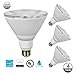 JULLISON 4 Packs PAR38 LED Bulb, 120V/13W/980Lumens/40 Degrees Beam, 90W Equivalent, 5000K Daylight White, CRI80, Dimmable, Glass Lens, Outdoor Flood, E26 Base, UL