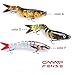 CampFENSE Fishing Lure Bait, 8-Segment, 3D Eyes, Extra-Large, Tackle 6# High Carbon Steel Anchor Hook 4 Color Options 5.23Inch / 0.67Oz (D)