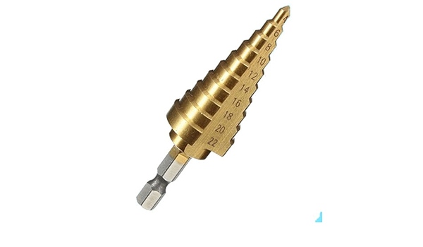 Hex Titanium Coated Step Cone Drill Bit 