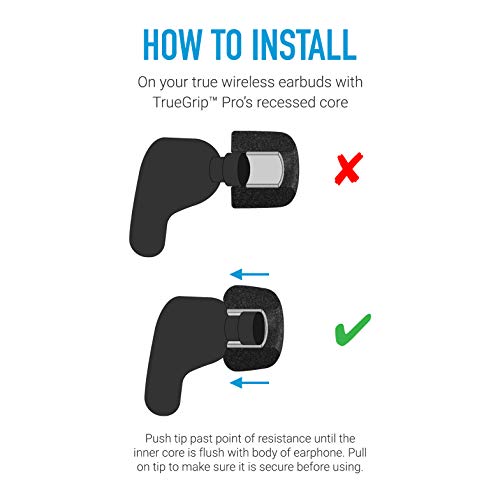 Comply TrueGrip Pro Memory Foam Earphone Tips for True Wireless Earbuds