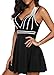CrazycatZ Womens Halter Neck Cutout Back Black Swimdress and Shorts