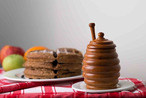 Premium Wooden Costa Rican Honey Pot and Dipper