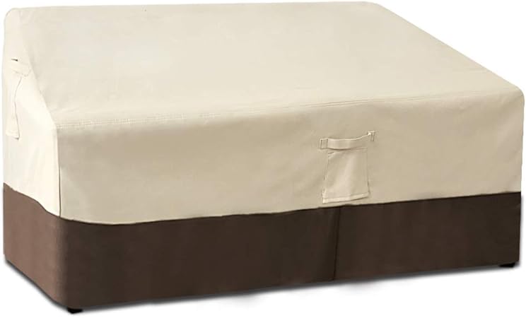 Standard Medium Beige Brown Glant Heavy Duty Patio Bench Loveseat Cover 100 Windproof Rainproof Waterproof Outdoor Loveseat Cover Sofa Cover Lawn Patio Furniture Covers With Air Vent