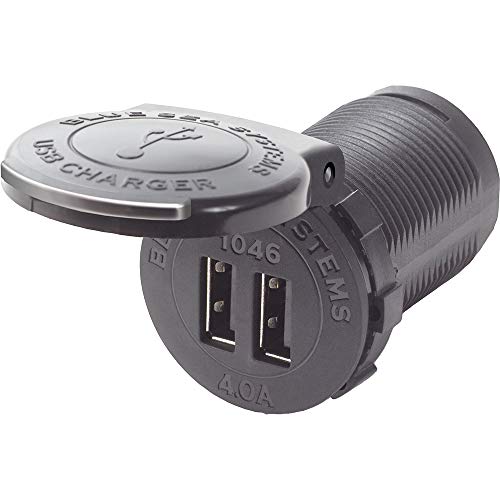 Blue Sea Systems 1046 48V 4A Socket Mount Dual USB Charger