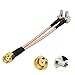 Eightwood RP-SMA Male to Dual TS-9 Splitter Combiner Cable Jumper Pigtail RG316 4 inches