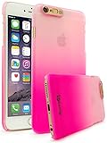 iPhone 6 Plus / 6s Plus Case, Bastex Slim Fit Frosted Fade White to Pink Hard Plastic Snap-On Case Cover with LED Flash Function for Apple iPhone 6 Plus 5.5