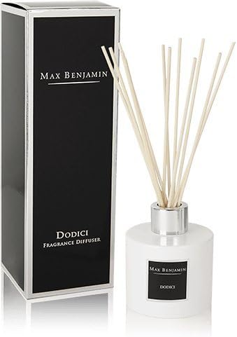 Max Benjamin Reed Diffuser - DODICI . Gift Boxed. 150ml. Up To 16 wks Scenting. Safe flameless and constant fragrance.