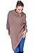 WozWoz Women's Polo Neck Knit Poncho Cape Jumper Fall Long Sleeve
