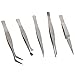 Foxnovo 5-in-1 Tweezers Precision Stainless Steel Repair Tools Set (Silver)