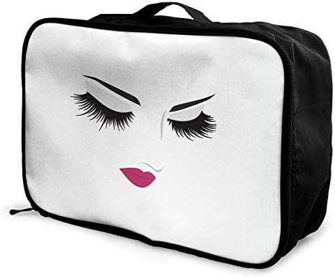 LUNKING Eyelash Portable Travel Luggage Trolley Bag Lightweight Handbag Storage Tote