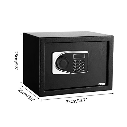Homevol Home Security Digital Electronic Safe Box Case with LED Screen & Keys,0.5 Cubic Feet,Money Jewelry Valuables Storage Box