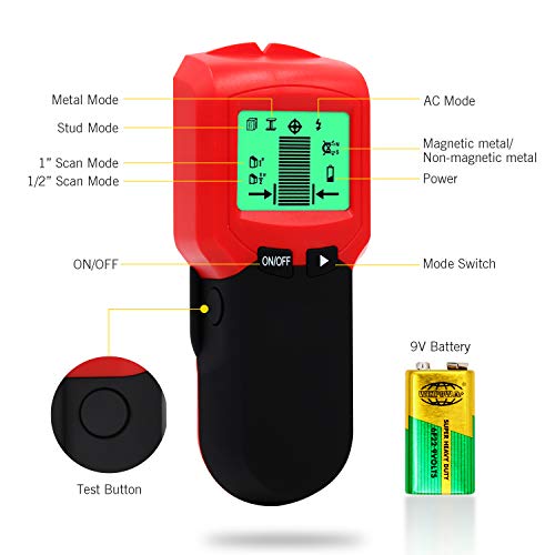 Stud finder,Multi- Scanner Metal and AC Live Wire Detector with Distinguishing Ferrous & Non-Ferrous Metal Characters, Deep Scanning Kuled