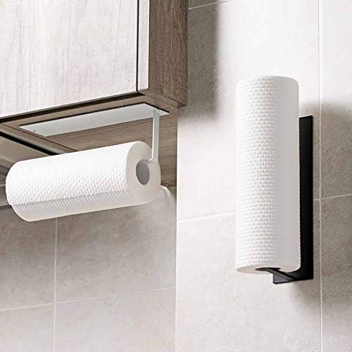 Nesee Accessories Shelf Under Cabinet Paper Roll Rack Towel Holder Tissue Hanger for Bathroom Kitchen Stick on Wall Stainless Steel Brushed - Thumbnail 3
