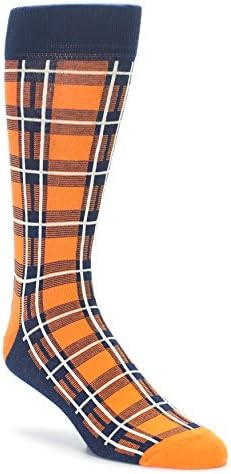 Statement Sockwear Stacked / Plaid Pattern (Orange and Navy)