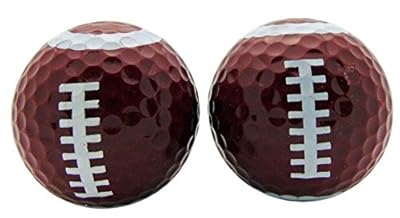 Football Style Set of 2 Novelty Golf Ball Fun Golfing Gag Gift for Golfer