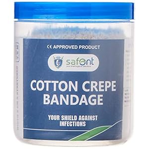 safent SAFE0046-SET-10 Cotton Crepe Bandage – 2 Inch – (5Cm*4.5M) (Set of 10) (Beige)