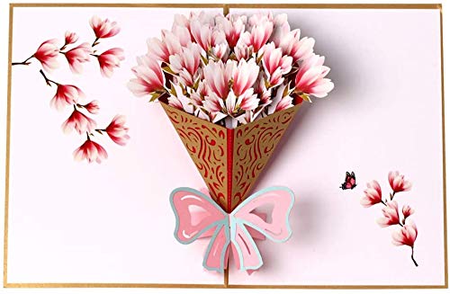 3D Pop up Flower Bouquet Greeting Card,Birthday Card,Thank You Card,Appreciation Card,Mother's Day Father's Day Card,Anniversary Card,Christmas Cards