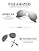 LUENX Aviator Sunglasses for Mens Womens Polarized Silver Mirrored Lens Metal Frame with case UV 400 Protection Driving 60mm