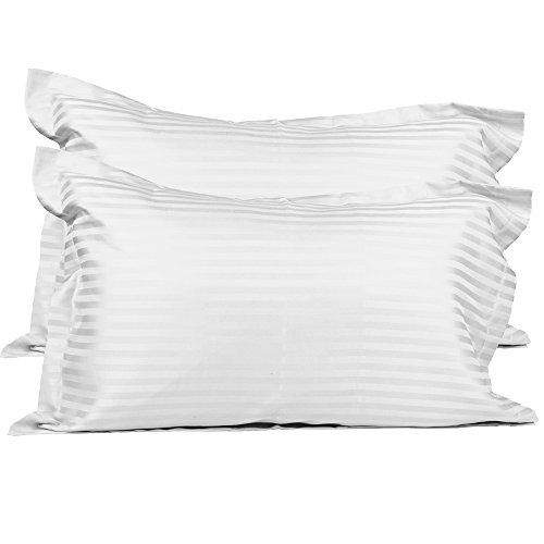 Just Linen 300 Tc 100 Cotton Sateen Pencil Striped White Color