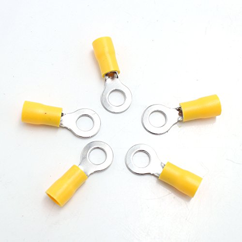 CREATORELE 110pcs ring terminal set Copper Crimp Connector Insulated Cord ring End Wire terminals connector Assortment Kit Cable Wire Connector Crimp Spade