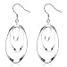 Fashion Sterling Silver Plating Dangle Curve Hoops Elegant Rotating Earrings Double Loops Style Women Earrings (Three Oval Style)